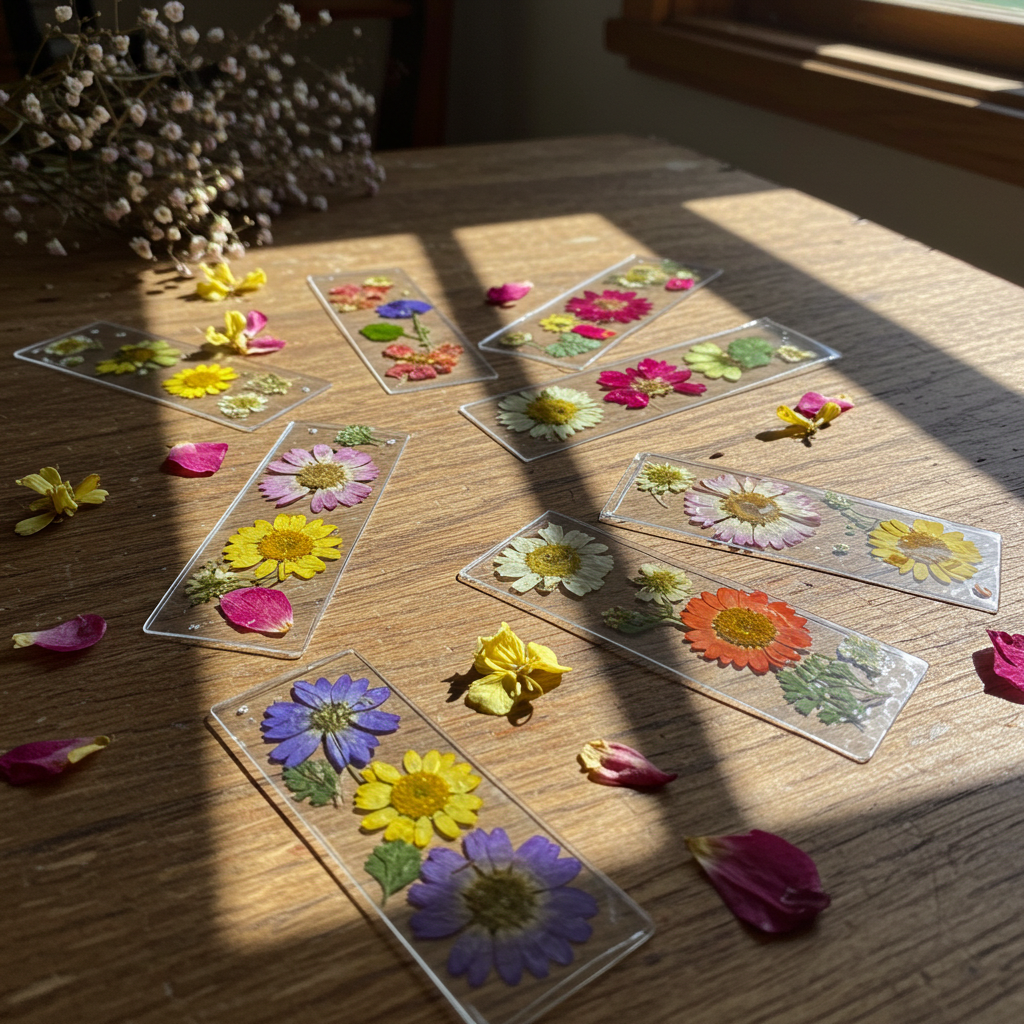 cottagecore habits, pressed flower bookmarks